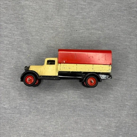 Vintage Dinky Toys 25b Covered Wagon Cream Body Red Tinplate